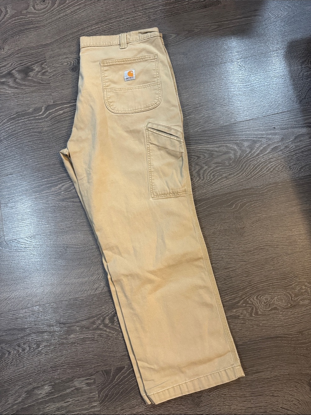 Carhartt Men’s Khaki Cargo Work Pants with Utility Pocket